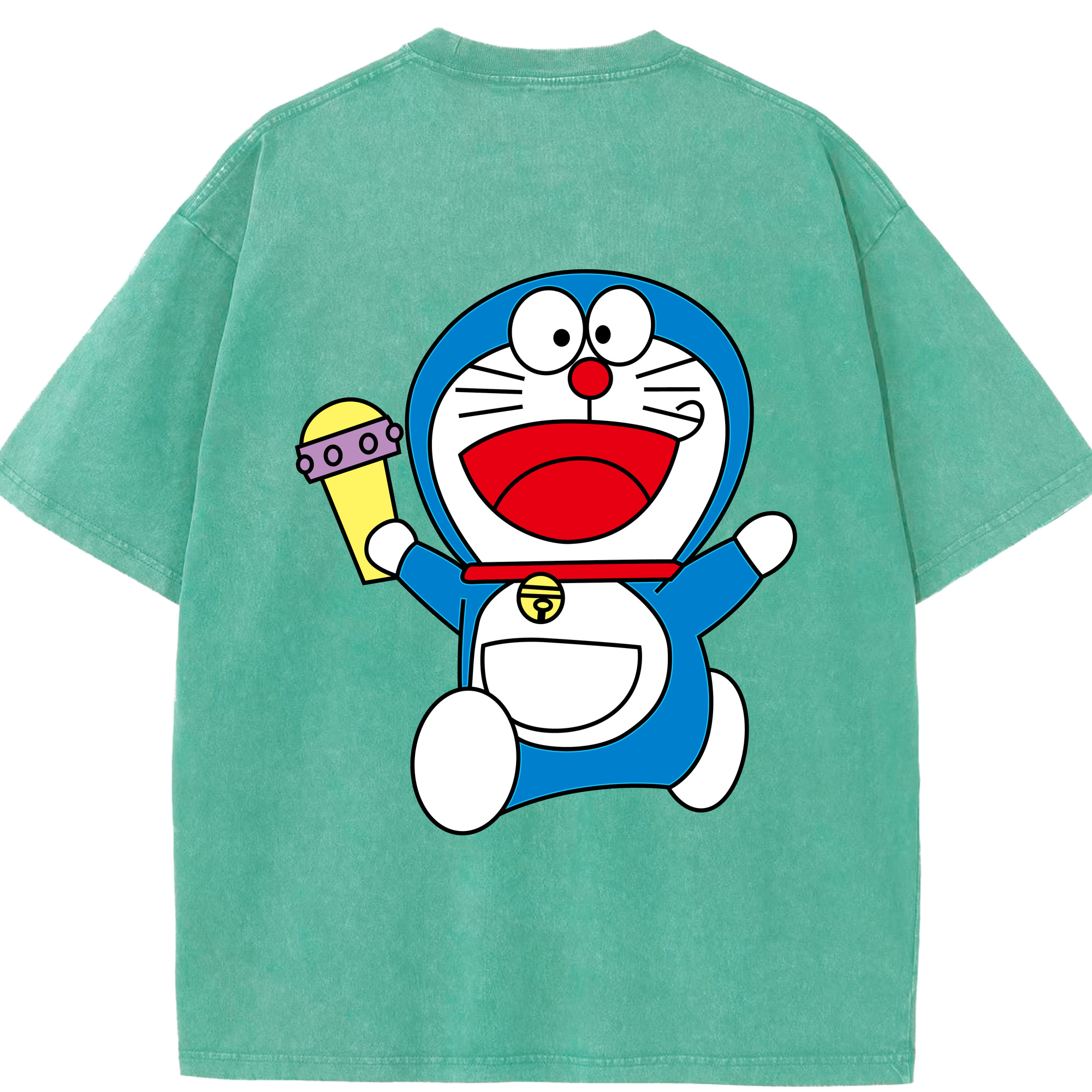 （画像用） ドラえもん Doraemon 綿100% ヴィンテージ風 半袖Tシャツ（背面プリント）